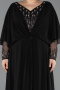 Robe de Soirée Grande Taille Longue Mousseline Noir ABU5850