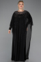 Robe de Soirée Grande Taille Longue Noir ABU5851