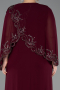 Robe De Soirée Grande Taille Longue Mousseline Prune ABU5852
