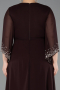 Robe de Soirée Grande Taille Longue Mousseline Brun ABU5853