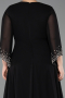 Robe de Soirée Grande Taille Longue Mousseline Noir ABU5853