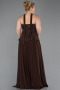 Robe de Soirée Grande Taille Longue Mousseline Brun ABU5855