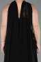 Robe de Soirée Grande Taille Longue Mousseline Noir ABU5855