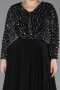 Robe Grande Taille Longue Mousseline Noir ABU5859