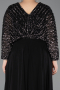 Robe Grande Taille Longue Mousseline Noir ABU5859