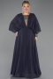 Robe Grande Taille Longue Mousseline Anthracite ABU5860