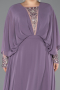 Robe Grande Taille Longue Mousseline Lilas ABU5860