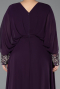 Robe Grande Taille Longue Mousseline Prune ABU5860