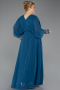 Robe Grande Taille Longue Mousseline Vert Pétrole ABU5860
