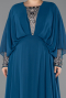 Robe Grande Taille Longue Mousseline Vert Pétrole ABU5860
