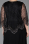 Robe Grande Taille Longue Mousseline Noir ABU5863