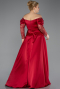 Robe Grande Taille Satin Longue Rouge Bordeaux ABU5261