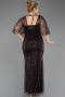 Robe de Soirée Grande Taille Longue Perlé Brun ABU5722