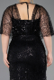 Robe de Soirée Grande Taille Longue Perlé Noir ABU5722