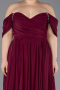 Robe De Soirée Grande Taille Mousseline Longue Couleur Cerise ABU3738