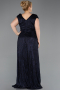 Robe De Soirée Grande Taille Longue Bleu Marine ABU5836