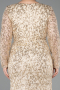 Robe De Soirée Grande Taille Longue Squameuse Or ABU5871