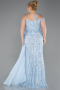 Robe de Soirée Grande Taille Longue Bleu clair ABU5844