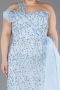 Robe de Soirée Grande Taille Longue Bleu clair ABU5844