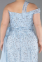 Robe de Soirée Grande Taille Longue Bleu clair ABU5844