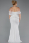 Robe de Soirée Grande Taille Longue Dantelle Blanc ABU5876