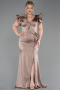 Robe de Soirée Grande Taille Longue Satin Vison ABU5877