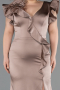 Robe de Soirée Grande Taille Longue Satin Vison ABU5877