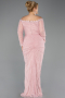 Robe De Soirée Grande Taille Longue Dantelle Poudre ABU5880