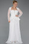 Robe de Soirée Grande Taille Longue Dantelle Blanc ABU5881