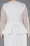Robe de Soirée Grande Taille Longue Dantelle Blanc ABU5881