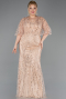 Robe De Soirée Grande Taille Longue Perlé Or ABU5800