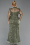 Robe De Soirée Grande Taille Longue Perlé Kaki ABU5643