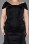 Robe de Soirée Grande Taille Longue Dantelle Noir ABU5824