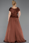 Robe De Soirée Grande Taille Longue Satin Marron Clair ABU5835