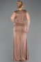 Robe de Soirée Grande Taille Longue Cappuccino ABU5838