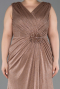 Robe de Soirée Grande Taille Longue Cappuccino ABU5838