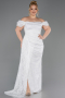 Robe de Soirée Grande Taille Longue Dantelle Blanc ABU5729