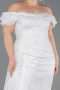 Robe de Soirée Grande Taille Longue Dantelle Blanc ABU5729