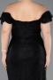 Robe de Soirée Grande Taille Longue Dantelle Noir ABU5729