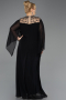 Robe Grande Taille Longue Mousseline Noir ABU5854