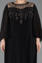 Robe Grande Taille Longue Mousseline Noir ABU5854