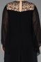 Robe Grande Taille Longue Mousseline Noir ABU5854