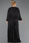 Robe Grande Taille Longue Squameuse Noir ABU5857