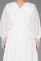 Robe Grande Taille Longue Mousseline Blanc ABU5860