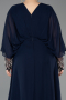 Robe Grande Taille Longue Mousseline Bleu Marine ABU5860
