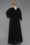 Robe Grande Taille Longue Mousseline Noir ABU5860