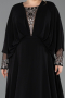 Robe Grande Taille Longue Mousseline Noir ABU5860