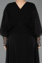 Robe Grande Taille Longue Mousseline Noir ABU5860