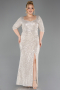 Robe Grande Taille Squameuse Longue Beige ABU3258