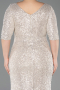 Robe Grande Taille Squameuse Longue Beige ABU3258